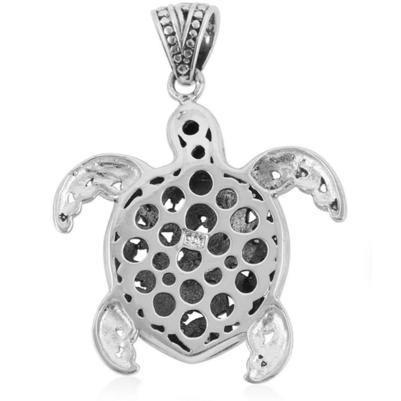 Bali Legacy Sterling Silver Filigree Sea Turtle Pendant - Picture 3 of 16